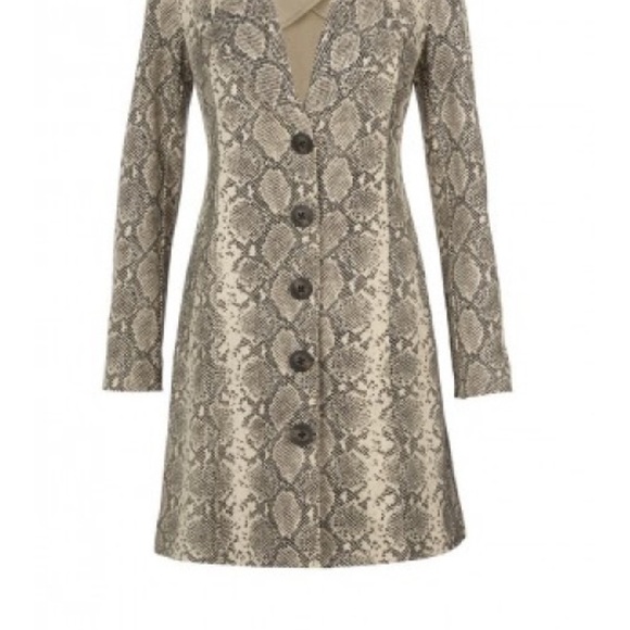 CAbi Brown and Black Trench Coat with Snakeskin Pattern - Picture 7 of 9